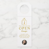 Real Estate Agent Open House Gold Key Flaschenanhänger (Vorderseite)