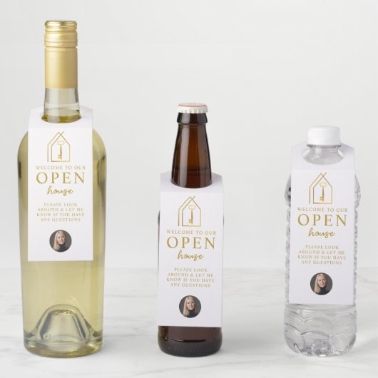 Real Estate Agent Open House Gold Key Flaschenanhänger (Beispiel)