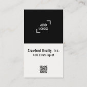 Real Estate Agent Photo Logo Simple Modern Realtor Visitenkarte (Rückseite)