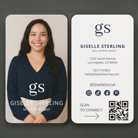 Real Estate Agent Photo QR Code Professional Visitenkarte