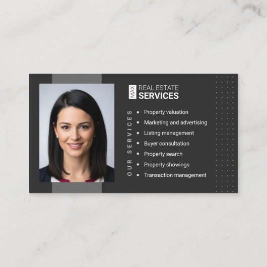 Real estate agent, Real estate company, Realtor Visitenkarte (Rückseite)