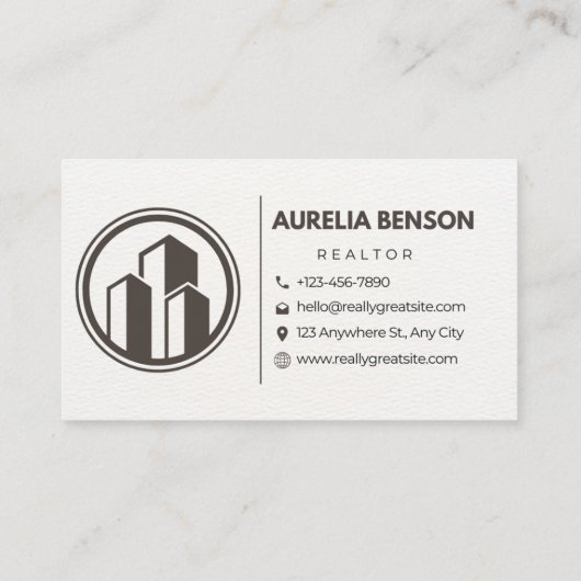 Real Estate Agent – Residential & Commercial Prope Visitenkarte (Rückseite)