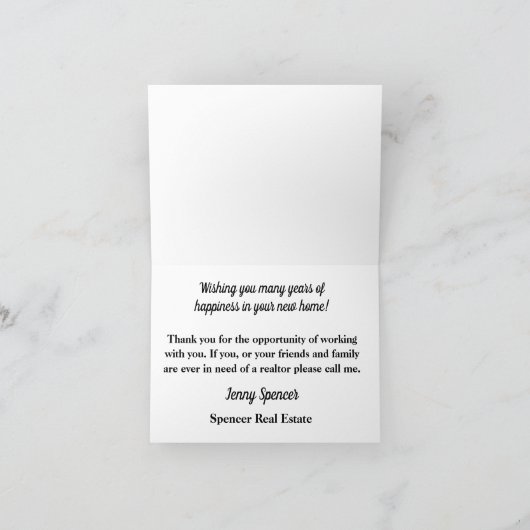 Real Estate Agent Thank You Dankeskarte (Innenseite)