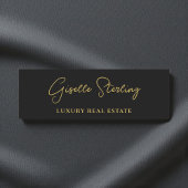 Real Estate Black Gold Script Luxury Namensschild
