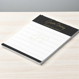 Real Estate Black Gold Script Luxury Professional Notizblock