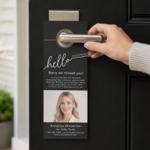 Real Estate Black Modern Script Photo Business