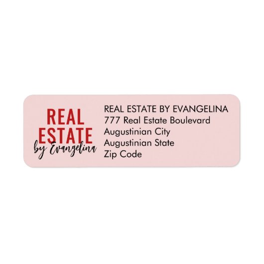 REAL ESTATE Blush Pink Script Photo Realtor Return (Vorne)