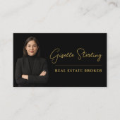 Real Estate Broker Black Gold Luxury Metallic Visitenkarte (Vorderseite)
