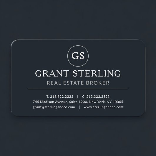 Real Estate Broker Black Professional Visitenkarte