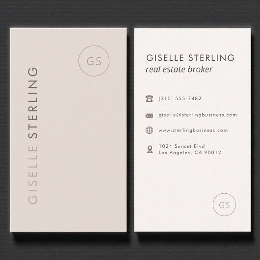 Real Estate Broker Blush Pink Minimalist Modern Visitenkarte