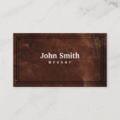 Real Estate Broker Leather Professional Visitenkarte (Vorderseite)