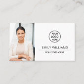 Real Estate Broker Logo Photo QR Visitenkarte (Vorderseite)