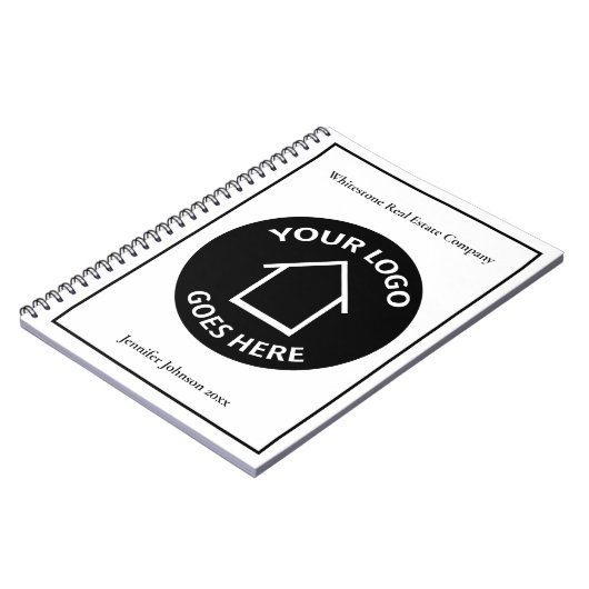 Real Estate Company Add Your Custom Logo Realtor Notizblock (Linke Seite)
