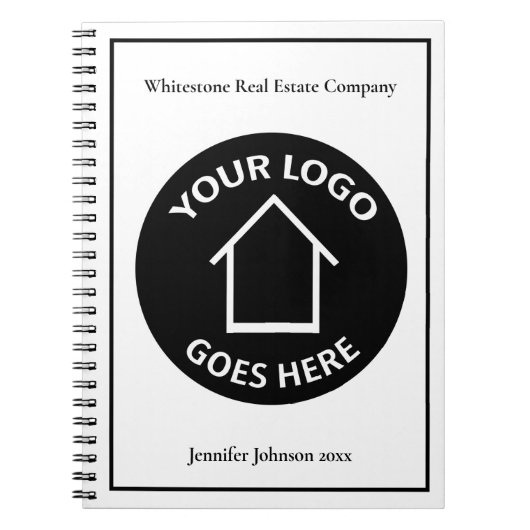 Real Estate Company Add Your Custom Logo Realtor Notizblock (Vorderseite)