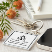 Real Estate Company Customized Logo Realtor Schlüsselanhänger (Vorderseite rechts)