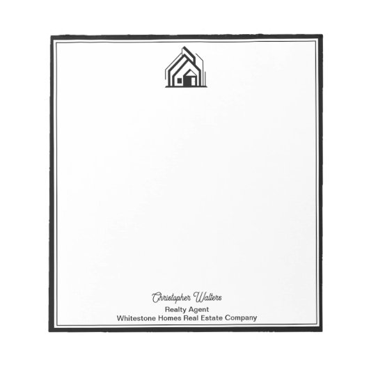 Real Estate Company Customized Realtor Logo Notizblock (Vorderseite)