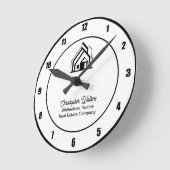 Real Estate Company Customized Realtor Logo Runde Wanduhr (Winkel)