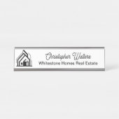 Real Estate Company Logo Customized Realtor Schreibtischnamensplakette (Vorderseite )