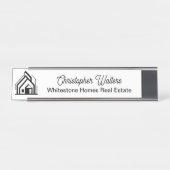 Real Estate Company Logo Customized Realtor Schreibtischnamensplakette (Vorderseite )