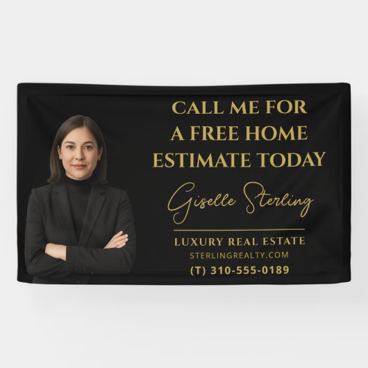 Real Estate Company Marketing Black and Gold Banner (Horizontal)