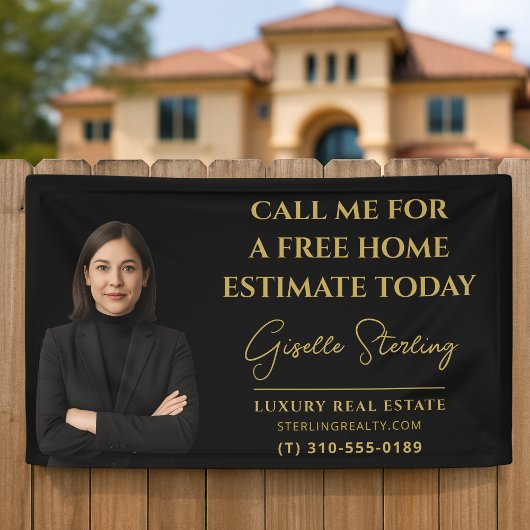 Real Estate Company Marketing Black and Gold Banner