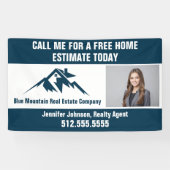 Real Estate Company Marketing Blue Mountain Banner (Horizontal)