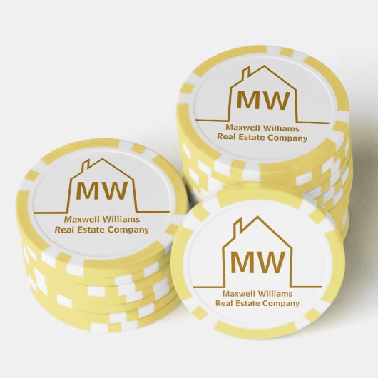 Real Estate Company Personalized Chic Gold Realtor Pokerchips (Stapel)