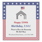 Real Estate Custom Car Sticker 250th Birthday USA (Vorderseite)