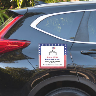 Real Estate Custom Car Sticker 250th Birthday USA
