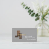 Real Estate Developer Luxury Logo Gray Visitenkarte (Stehend Vorderseite)