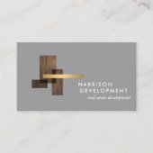 Real Estate Developer Luxury Logo Gray Visitenkarte (Vorderseite)