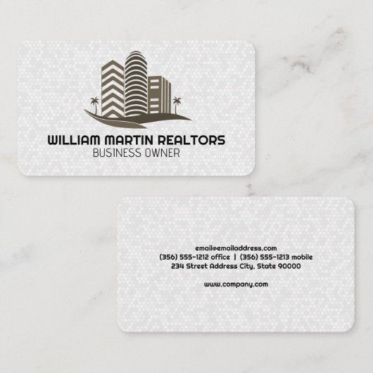 Real Estate Gold Properties | White Geometric Visitenkarte (Vorne/Hinten)