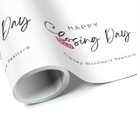 Real Estate Happy Closing Day Sold | Minimalist  Geschenkpapier (Rolleneckpunkt)