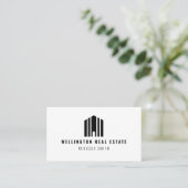 Real Estate Logo Photo Listing Agent Realtor Visitenkarte (Stehend Vorderseite)