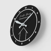 Real Estate Modern Black White Custom Realtor Runde Wanduhr (Winkel)