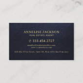 Real estate modern gold house logo navy visitenkarte (Rückseite)