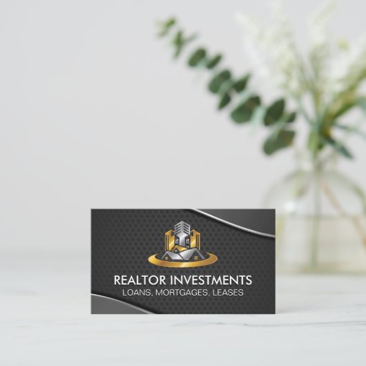 Real Estate Modern Logo | Commercial Properties Visitenkarte (Stehend Vorderseite)