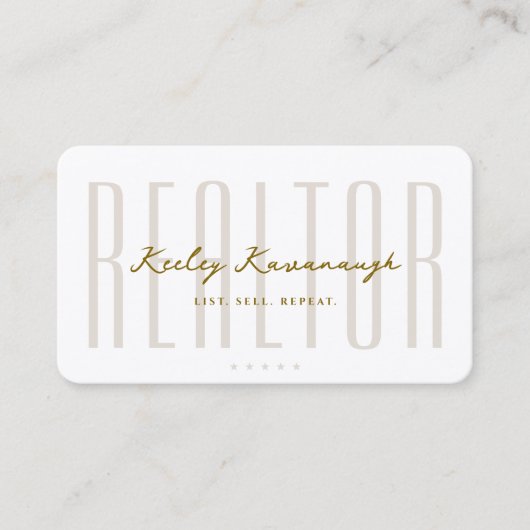 Real Estate Mortgage Realtor Sand Professional Visitenkarte (Vorderseite)