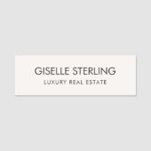 Real Estate Neutral Beige Luxury Namensschild (Vorderseite)