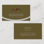 Real Estate Personalized Yellow brown Visitenkarte (Vorne/Hinten)