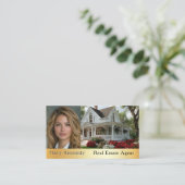 Real Estate Photo White House Kitchen Fireplace Visitenkarte (Stehend Vorderseite)