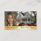 Real Estate Photo White House Kitchen Fireplace Visitenkarte (Vorderseite)