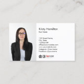 real estate professional realtor key add photo bus visitenkarte (Rückseite)