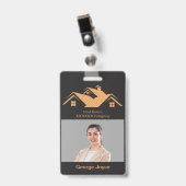 Real Estate Promotional Black & Gold Name Tag  Ausweis (Front with Clip)