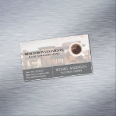 Real Estate Property | Cup of Coffee Magnetische Visitenkarte (Beispiel)