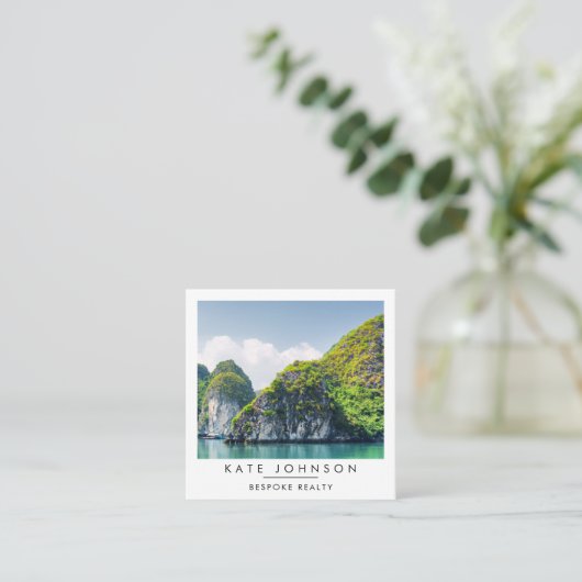 Real Estate Realtor Agent Photo QR Code Quadratische Visitenkarte (Stehend Vorderseite)