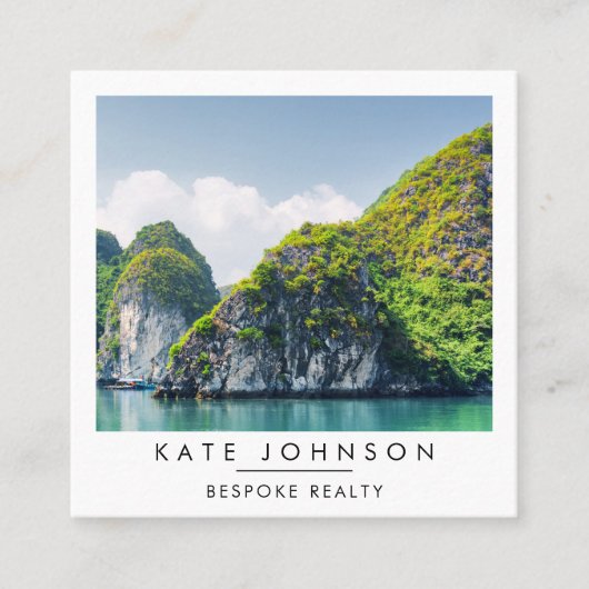 Real Estate Realtor Agent Photo QR Code Quadratische Visitenkarte (Vorderseite)