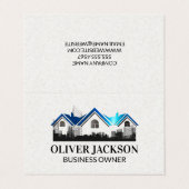 Real Estate Roof logo | Building Schematics Visitenkarten (Außenseite Aufgefaltet)