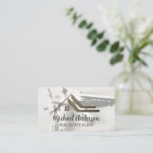 Real Estate Roof Logo | House Keys Visitenkarte (Stehend Vorderseite)