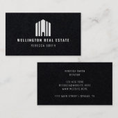Real Estate Solid Black Logo Listing Agent Realtor Visitenkarte (Vorne/Hinten)